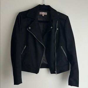 philosophy - Black Suede Jacket Asymmetrical Zipper